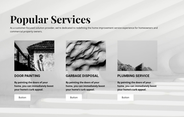 Popular Services Homepage Design