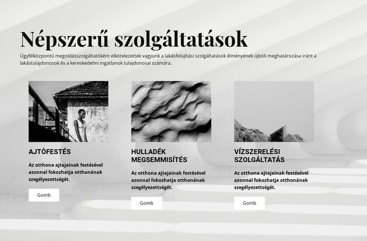 Népszerű szolgáltatások HTML Sablon