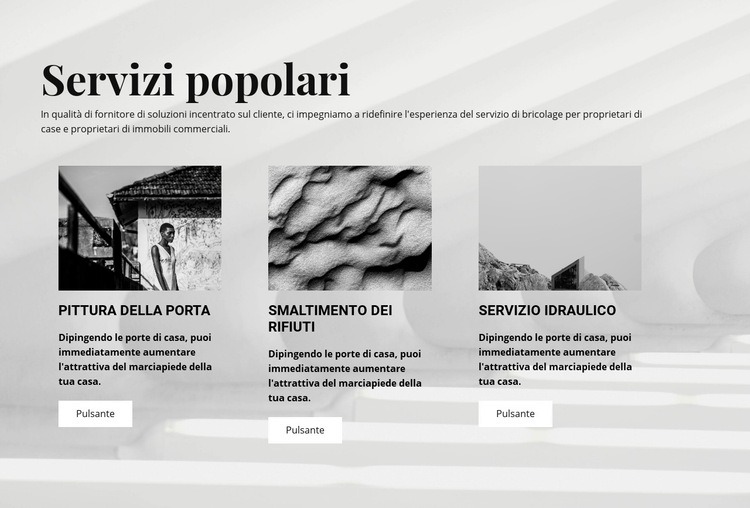 Servizi popolari Modelli di Website Builder