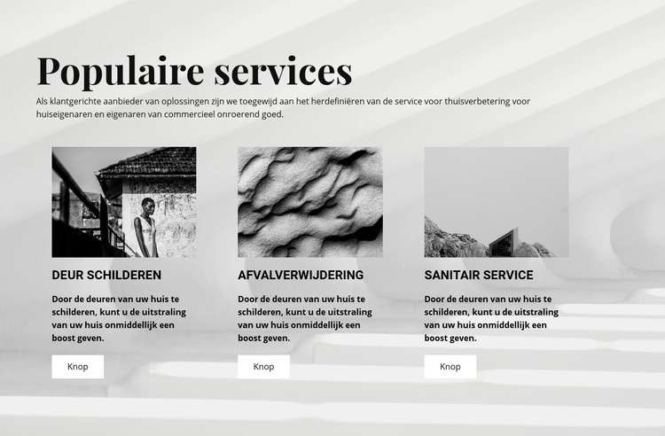 Populaire services Bestemmingspagina