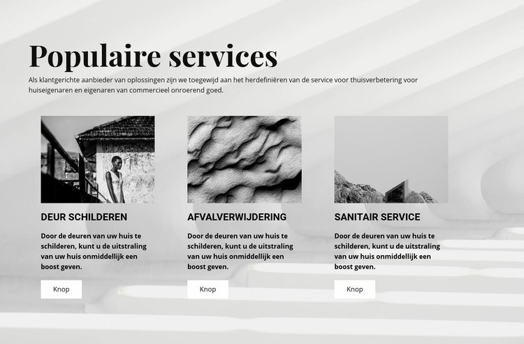 Populaire services Website mockup
