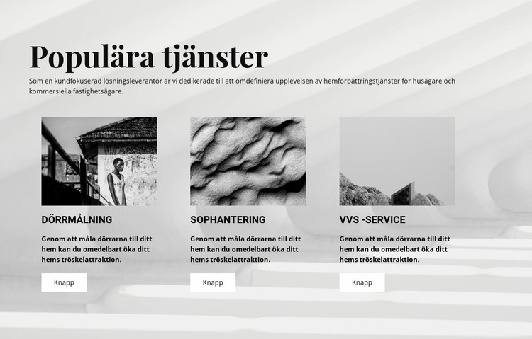 Populära tjänster HTML-mall