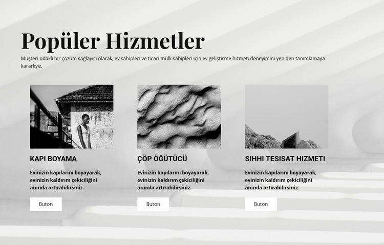 Popüler Hizmetler Açılış sayfası