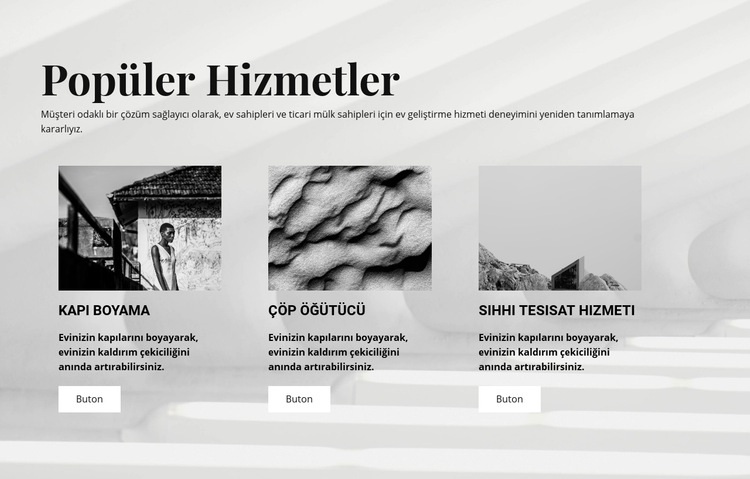 Popüler Hizmetler Web Sitesi Oluşturucu Şablonları