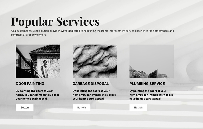 Popular Services Web Page Design