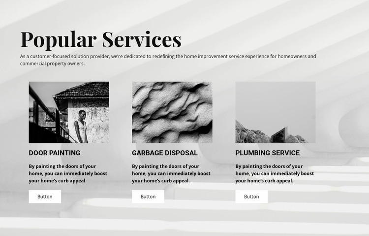 Popular Services Website Mockup