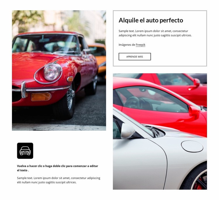 Rent the perfect car Maqueta de sitio web