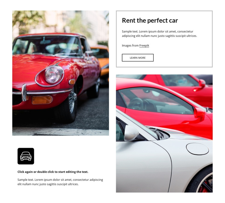 Rent the perfect car Joomla Page Builder