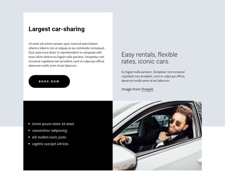 Largest car-sharing Html Website Builder