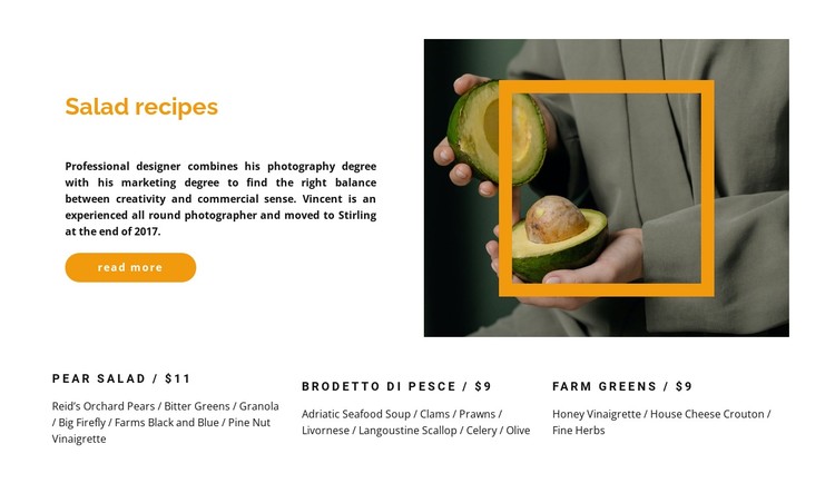 Unusual recipes CSS Template