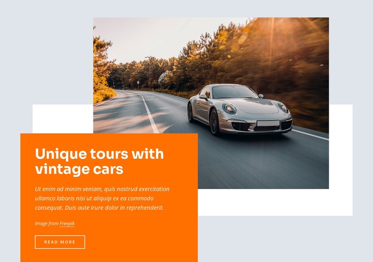 Unique tours with vintage cars CSS Template