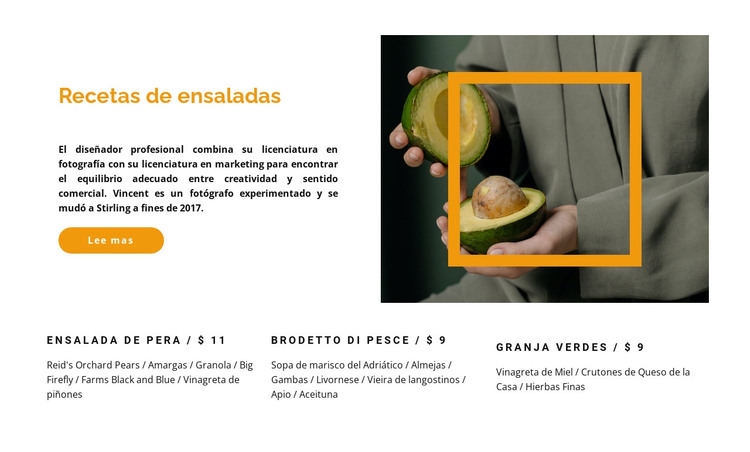 Recetas inusuales Plantilla HTML