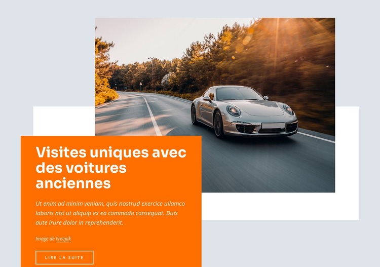 Unique tours with vintage cars Créateur de site Web HTML