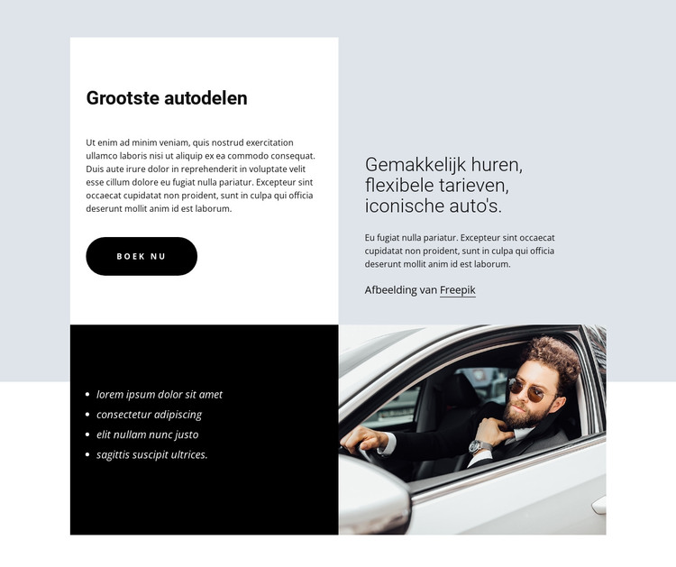 Largest car-sharing HTML-sjabloon