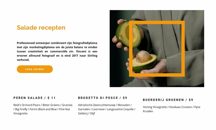 Ongewone recepten Website mockup