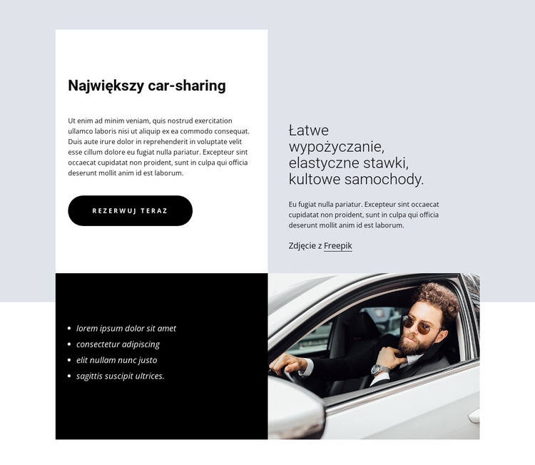 Largest car-sharing Kreator witryn internetowych HTML
