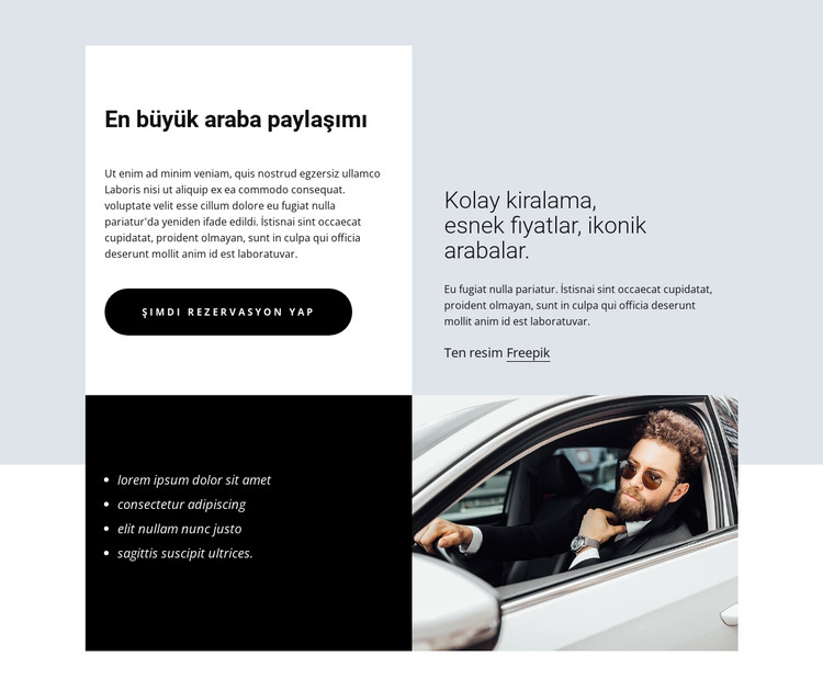 Largest car-sharing HTML Şablonu