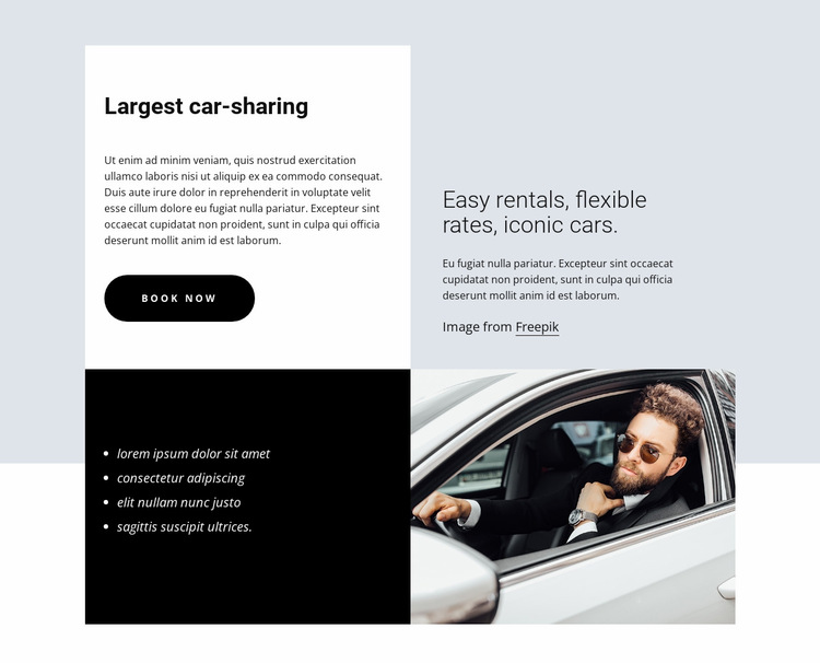 Largest car-sharing Website Builder Templates