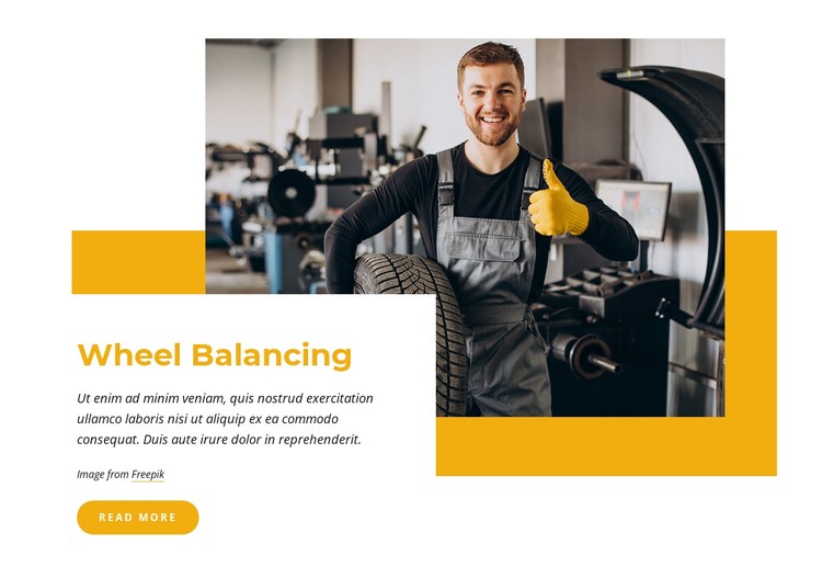 Wheel balancing CSS Template