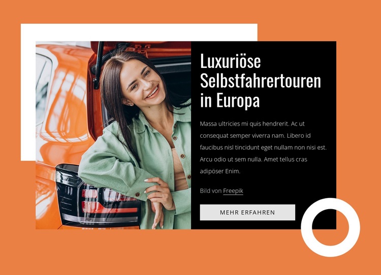 Luxury self-drive tours Website Builder-Vorlagen