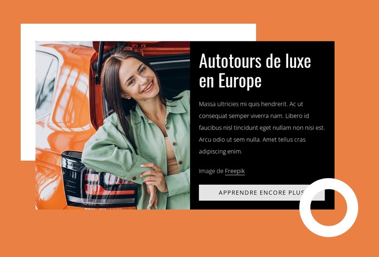 Luxury self-drive tours Maquette de site Web