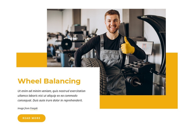 Wheel balancing Homepage Design