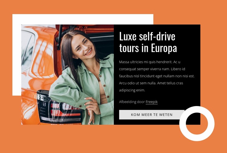 Luxury self-drive tours Website mockup
