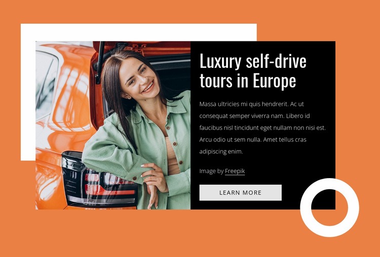 Luxury self-drive tours Html webbplatsbyggare