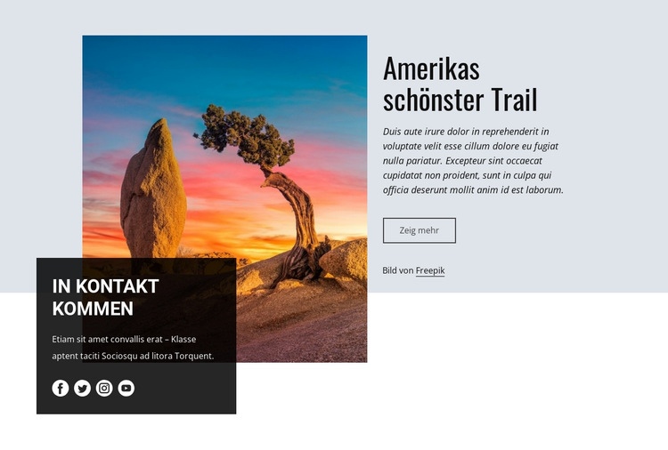 Most beautiful trail Website-Modell