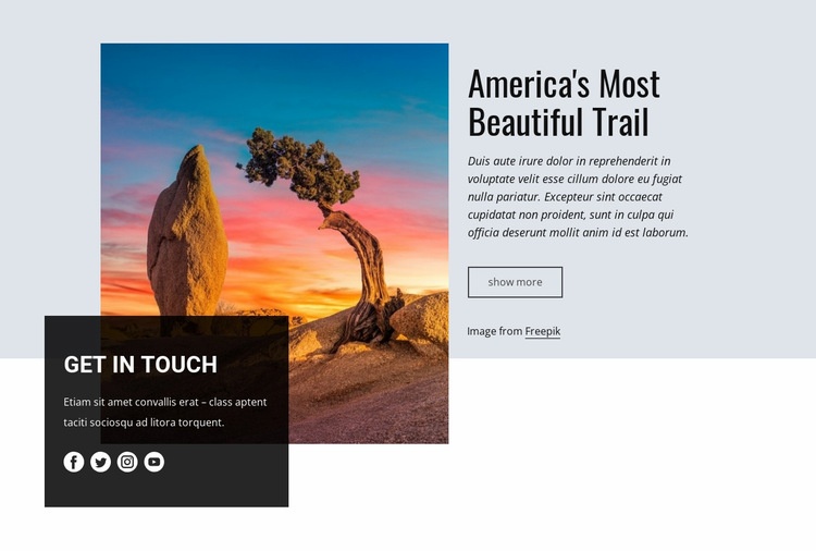 Most beautiful trail Homepage Design