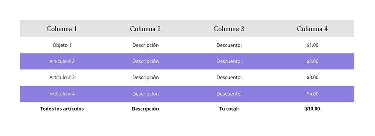 Mesa colorida Plantillas de creación de sitios web