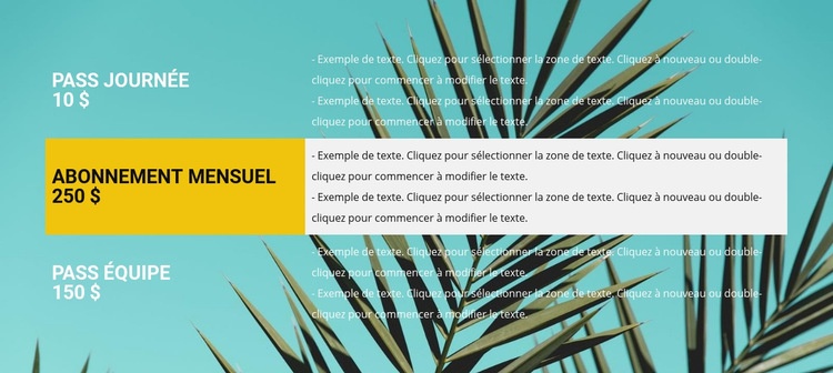 Voyage tropical Maquette de site Web