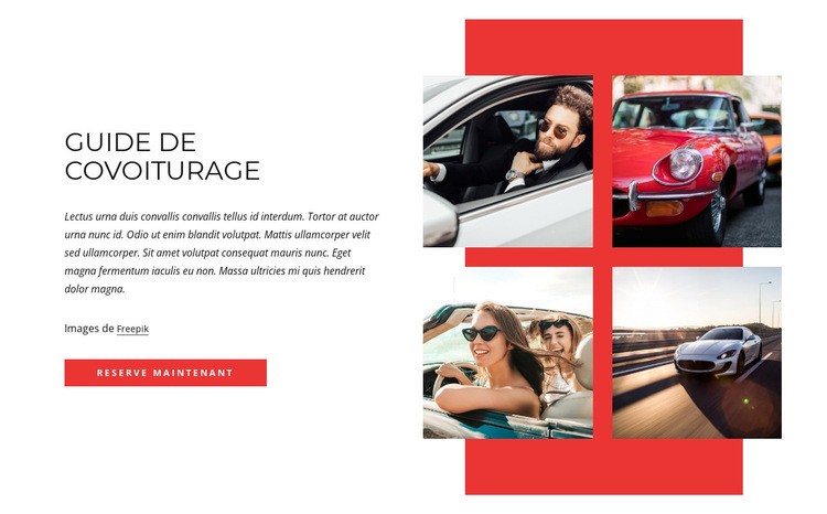 Car-sharing guide Maquette de site Web