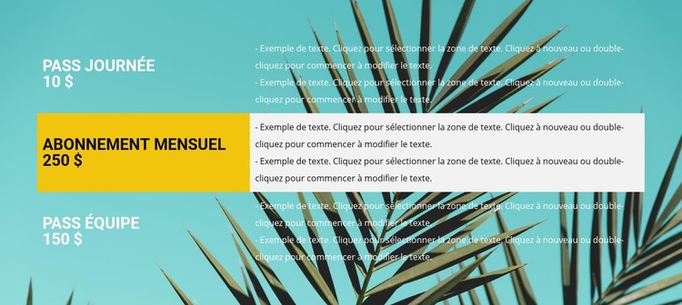 Voyage tropical Modèle CSS