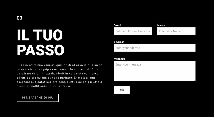 Il tuo passo per il successo Mockup del sito web