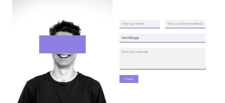 Foto e formulário de contato Template CSS