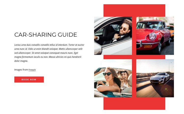 Car-sharing guide Html webbplatsbyggare