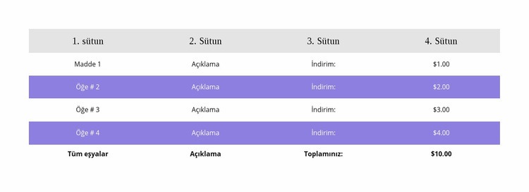 Renkli masa Web Sitesi Mockup'ı