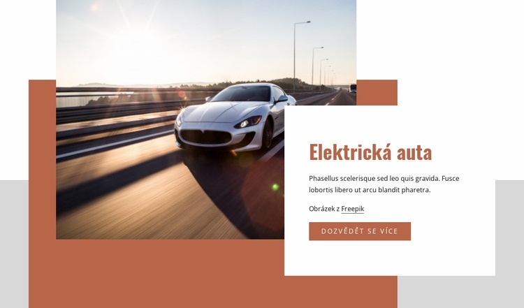 Electric cars Šablona webové stránky