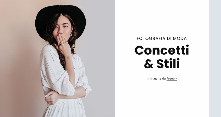 Concepts and styles Mockup del sito web