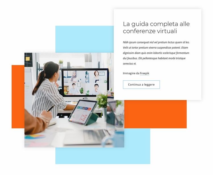 Virtual conferences Mockup del sito web