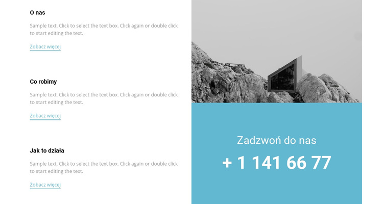 Nasze funkcje i telefon Motyw WordPress