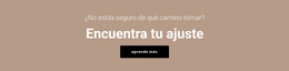 Encuentra Tu Ajuste - Plantilla De Creación De Sitios Web