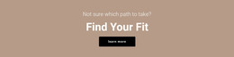 Find Your Fit - Free HTML Template