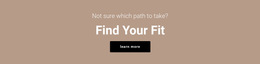 Find Your Fit - Easy-To-Use HTML5 Template