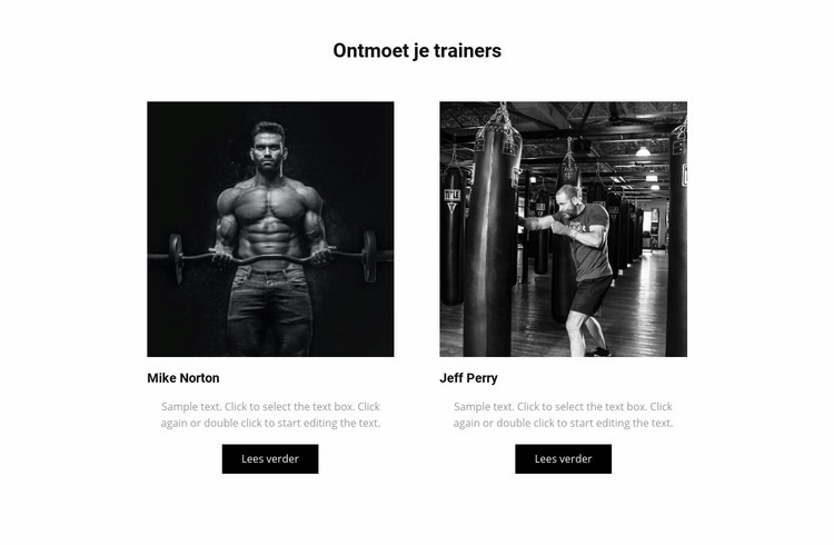 Ontmoet je trainers Website Builder-sjablonen