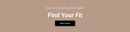 Find Your Fit - Multi-Purpose One Page Template