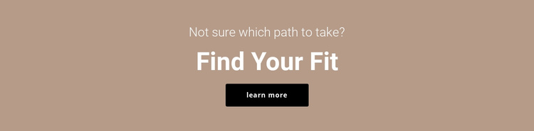 Find your fit One Page Template