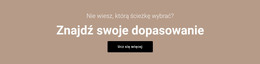 Znajdź Swoje Dopasowanie - Darmowy Szablon HTML