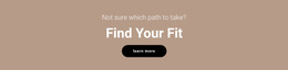 Find Your Fit - Multi-Purpose Web Page Design